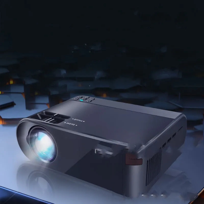 Portable wireless projector with 8K Blu-ray lens for daytime viewing and AI voice control