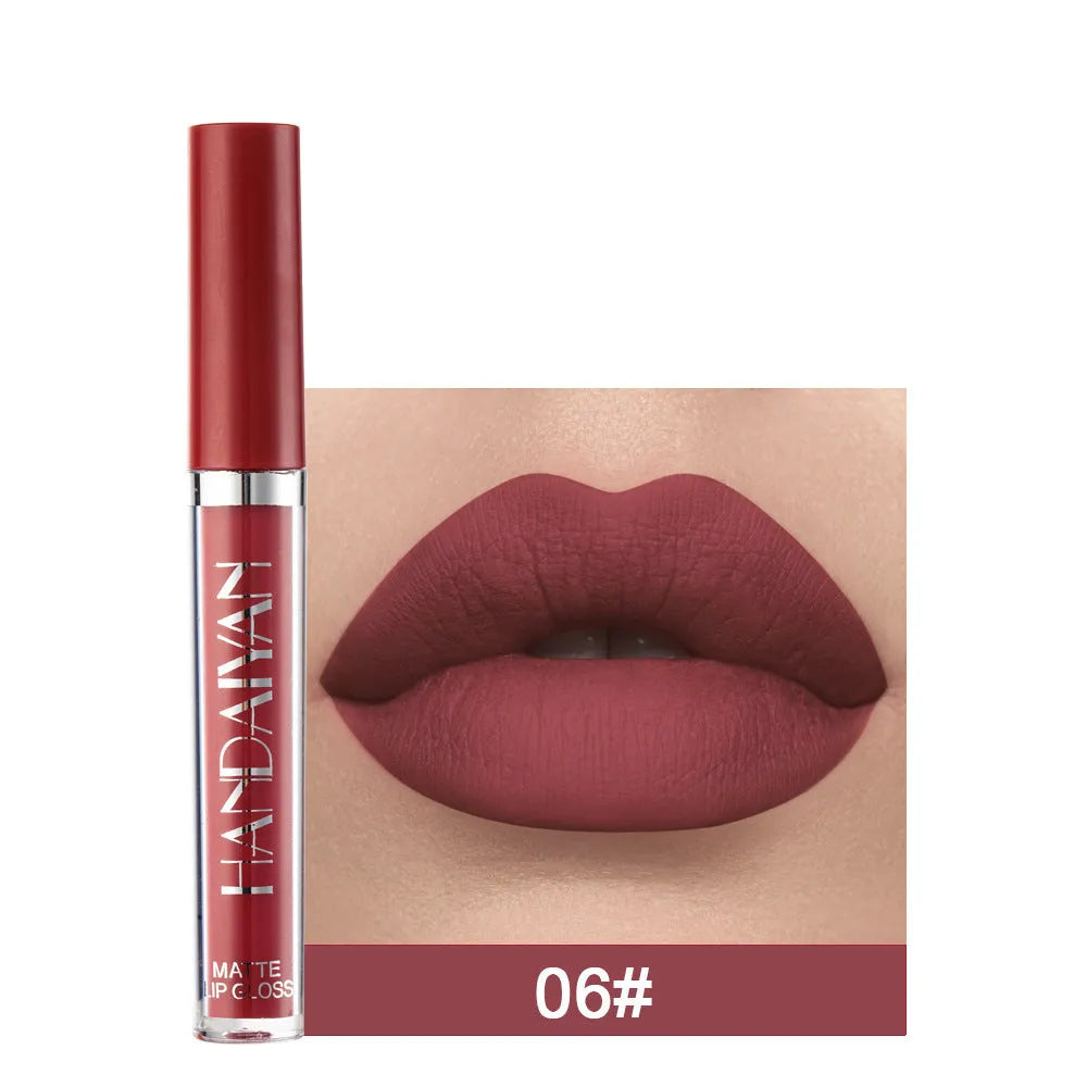 HANDAIYAN matte non-stick cup liquid lipstick in choice of 13 colours, 2.5ml size.