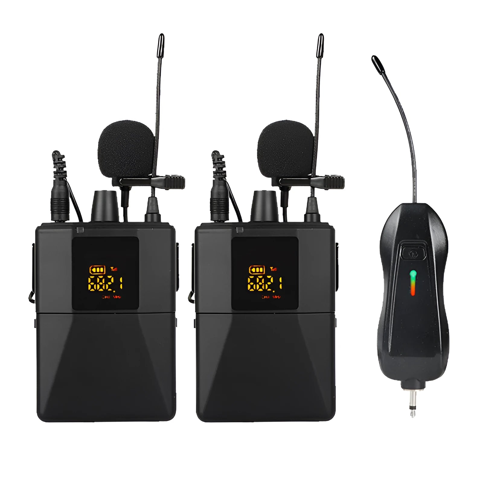 Black Little Bee X3 clip-on lavalier wireless microphone with foam windscreen.
