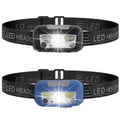 USB rechargeable LED headlight with motion sensor in black or blue colours