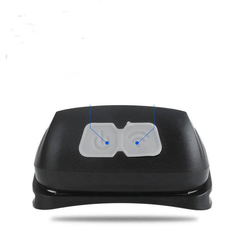 USB rechargeable LED headlight with motion sensor in black or blue colours