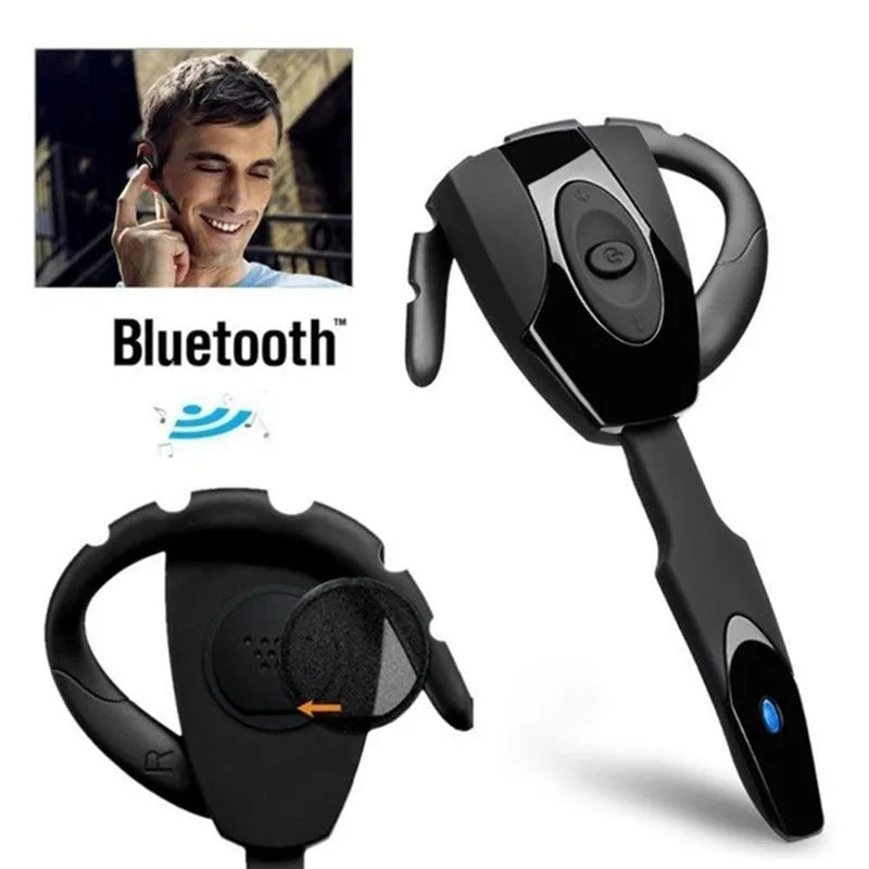 Single-ear Bluetooth business headset in hanging ear design with 10-metre range