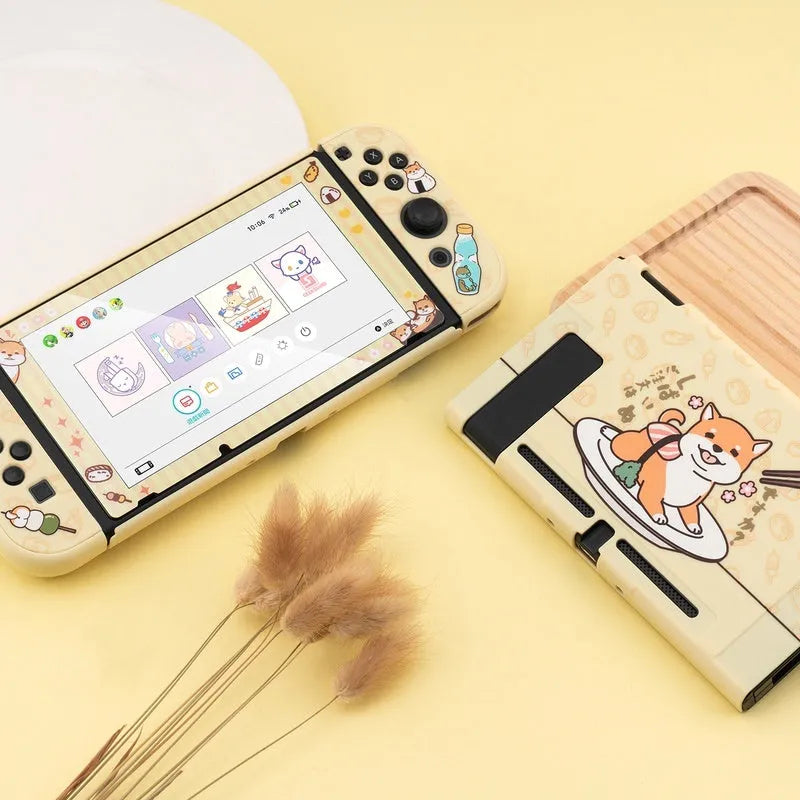 Nintendo Switch Lite hard shell protective case with silicone grip sleeve and screen protector
