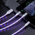 USB one-for-three streamer data cable with colourful marquee lighting along 1.25m length