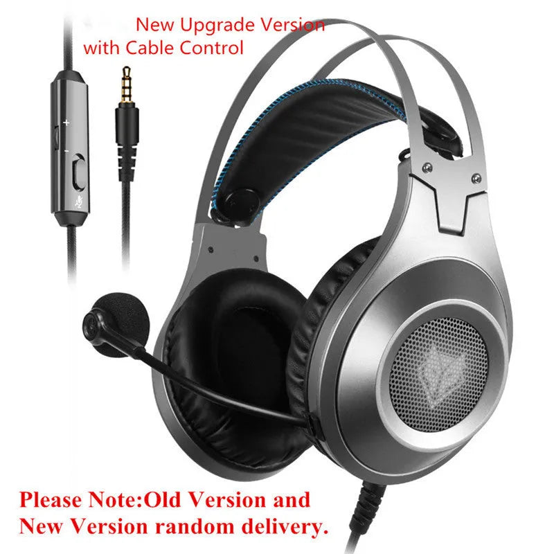 Black wired USB PC gaming headset with microphone and head-mounted design
