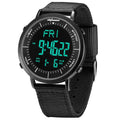 Shifenmei digital sports watch with black casing showing 10 metre water resistance on display