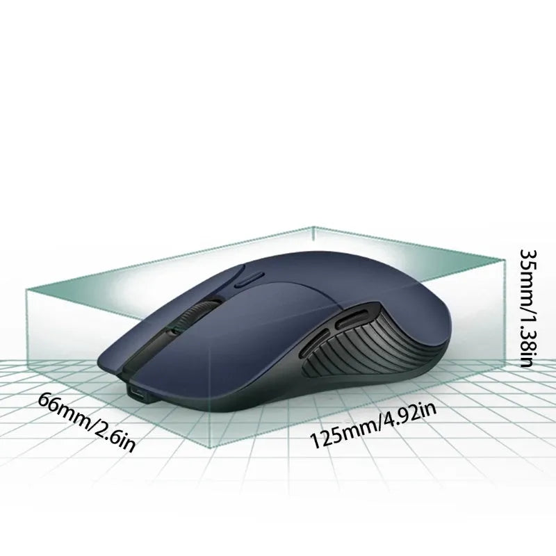 Blue smart voice translation wireless mouse with voice control button and 2.4G USB receiver