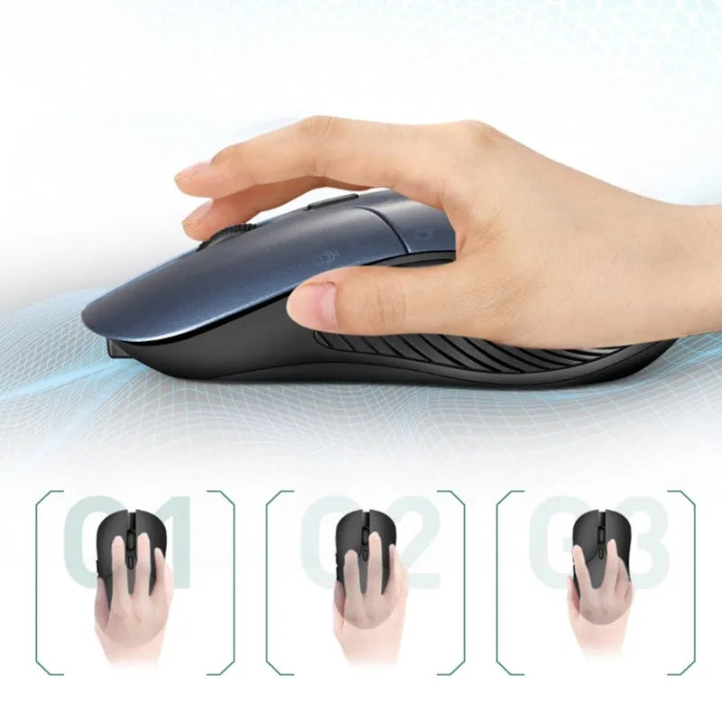 Blue smart voice translation wireless mouse with voice control button and 2.4G USB receiver