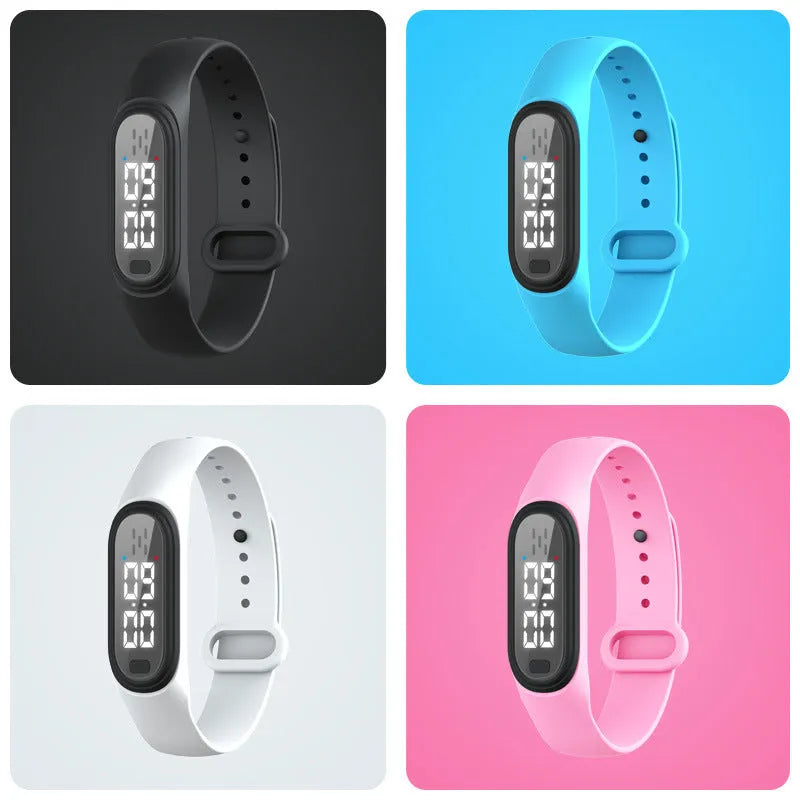 Ultrasonic electronic mosquito repellent bracelet in black, white, blue and pink colour options