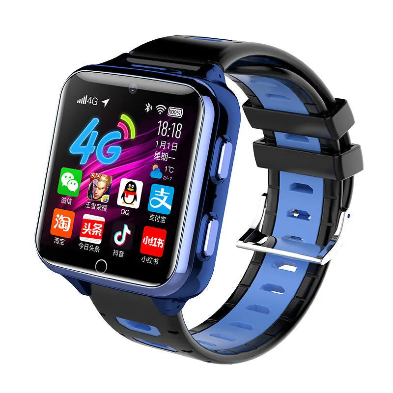 Children's smart watch with touch screen, camera and sport strap in black, blue or pink colours