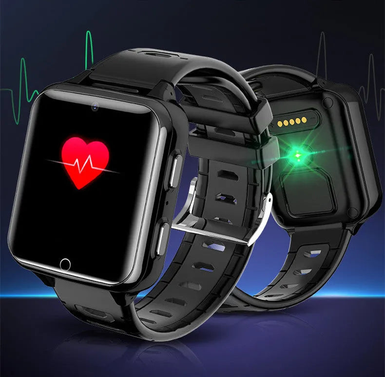 Children's smart watch with touch screen, camera and sport strap in black, blue or pink colours