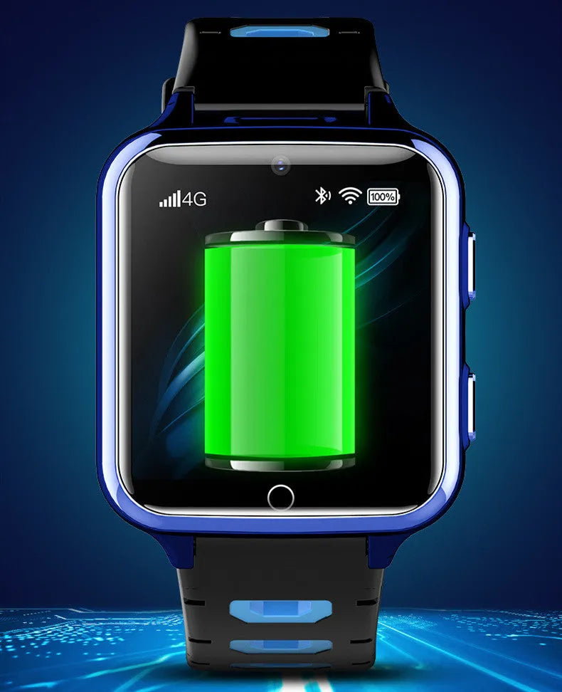 Children's smart watch with touch screen, camera and sport strap in black, blue or pink colours