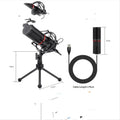 Black USB live broadcast microphone for game anchors with noise reduction