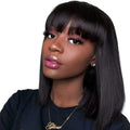 Unice Hair 10-inch black machine-made human hair wig for black women