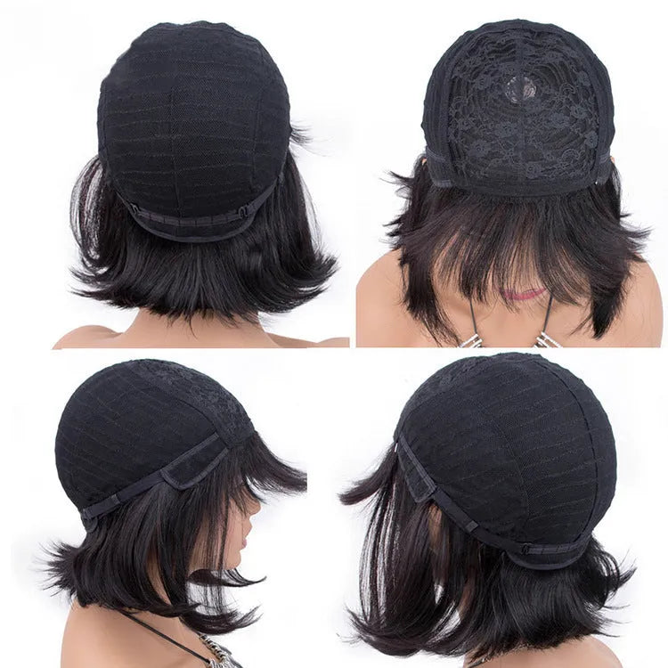 Unice Hair 10-inch black machine-made human hair wig for black women