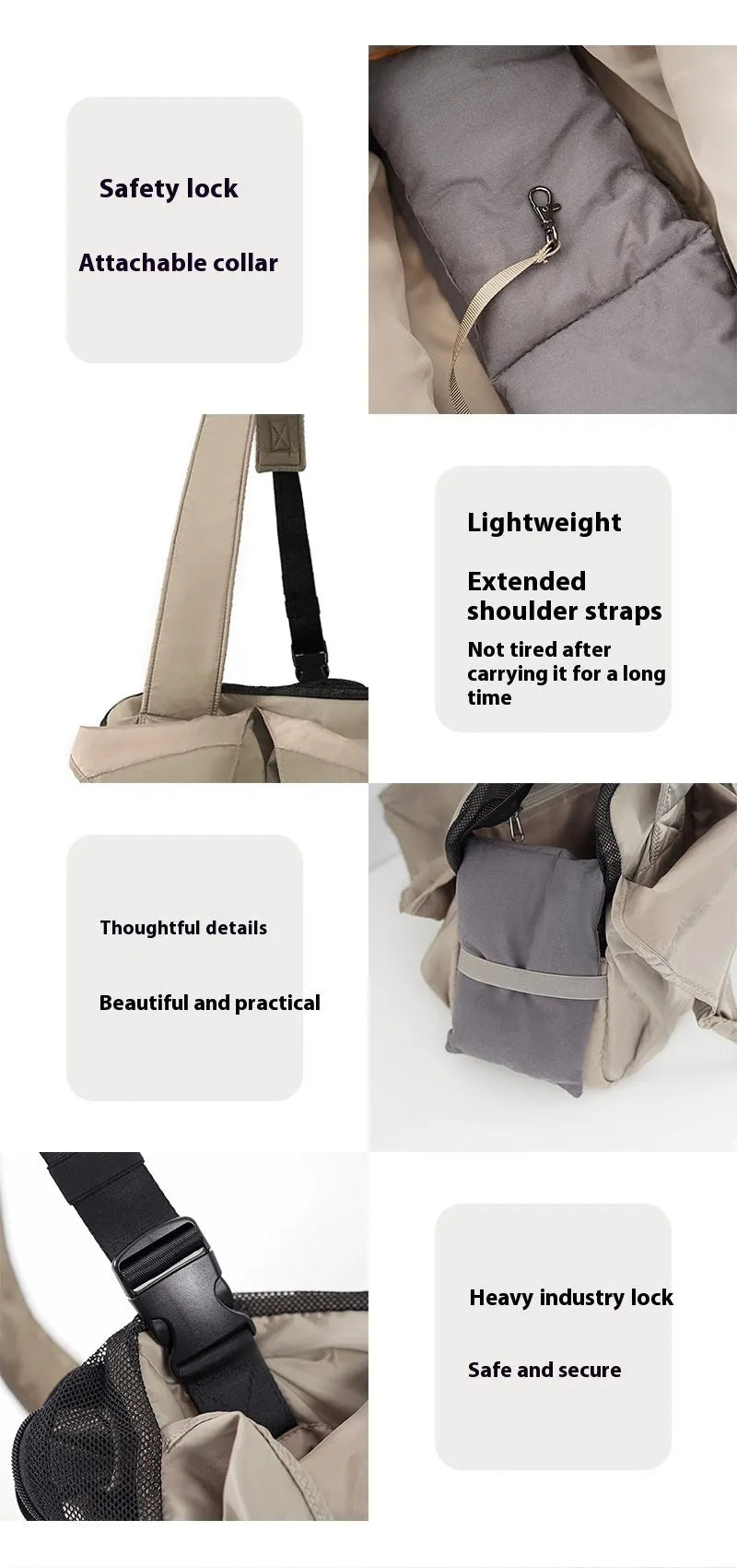 Apricot cloth pet summer handbag with medium 41x16x28 cm dimensions for dogs and cats