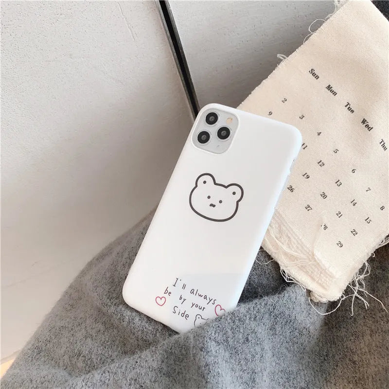 Soft silicone mobile phone case with a cartoon bear design for Apple iPhone models