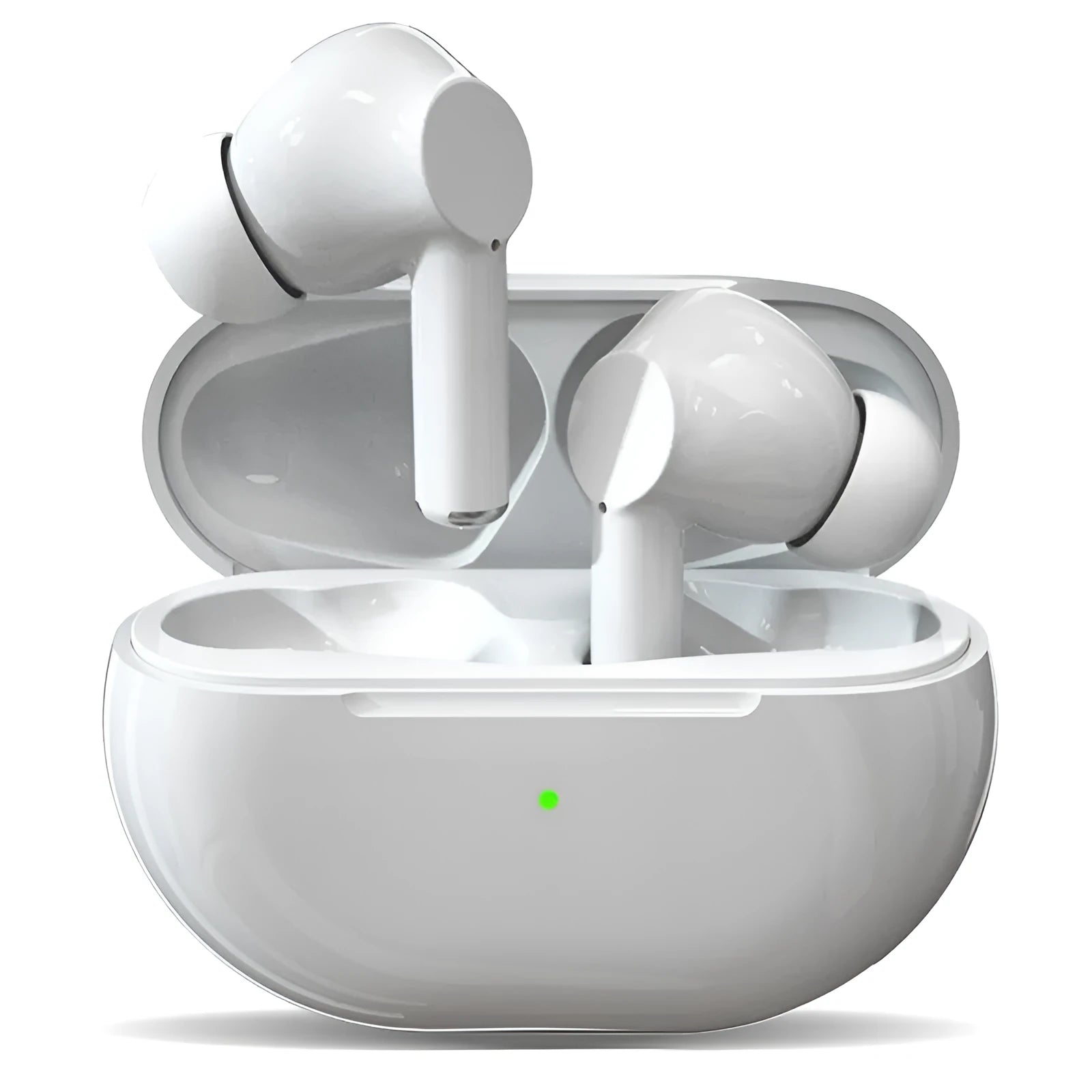 Pro4 Bluetooth wireless headset with two earphones and charging case in black or white