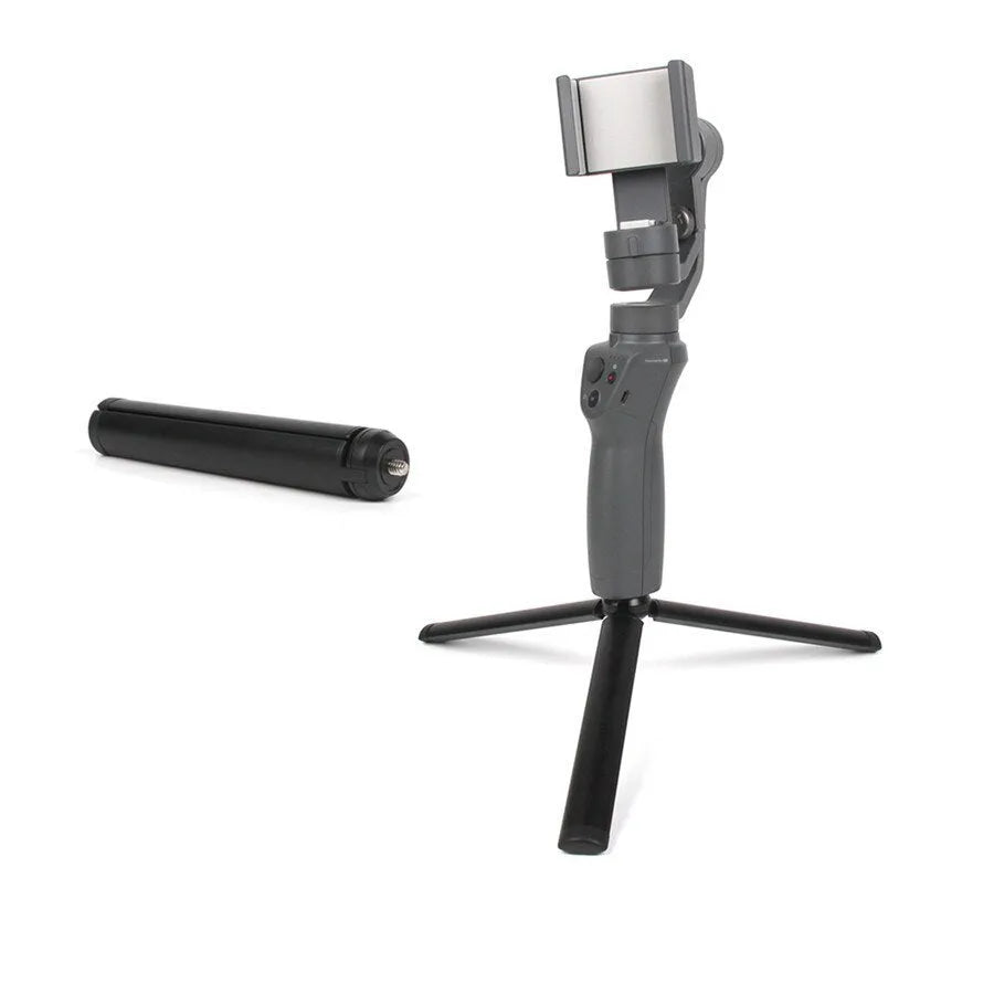 Black aluminium mobile phone tripod with handheld stabiliser for Apple iPhone compatibility