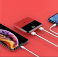 10000mAh Android portable power bank with digital display and dual USB ports in plastic casing