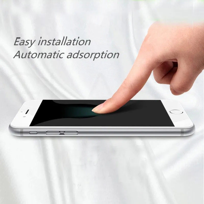 Tempered glass screen protector with 9H hardness for mobile phones on a clean background.