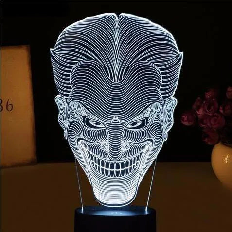 USB-powered 3D LED lamp with seven colour options and touch control on acrylic base