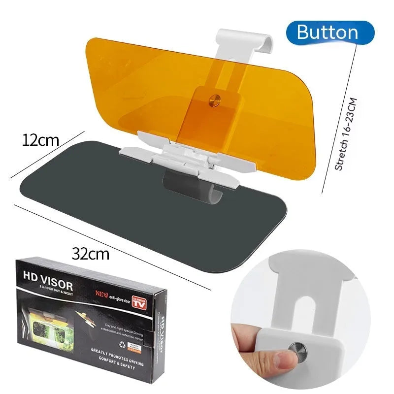 Car anti-glare sun visor with telescopic adjustment and dual-use anti-high beam goggles design