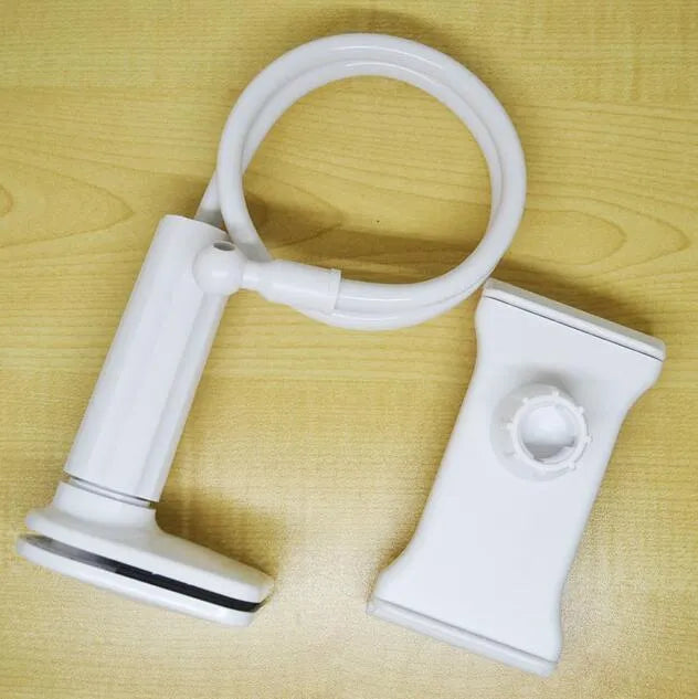 Bedside oversize flat panel mobile phone holder with long flexible arm in various colour options
