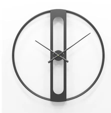 50cm round metal wall clock in black or gold colour with quartz movement