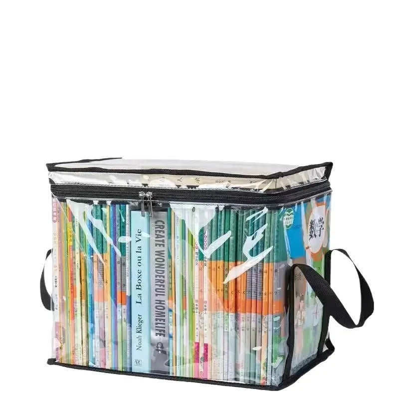 Large white foldable PVC storage bag with sealing function and transparent visible sections