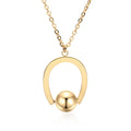 Stainless steel geometric necklace on adjustable 21-50cm cross chain in gold finish