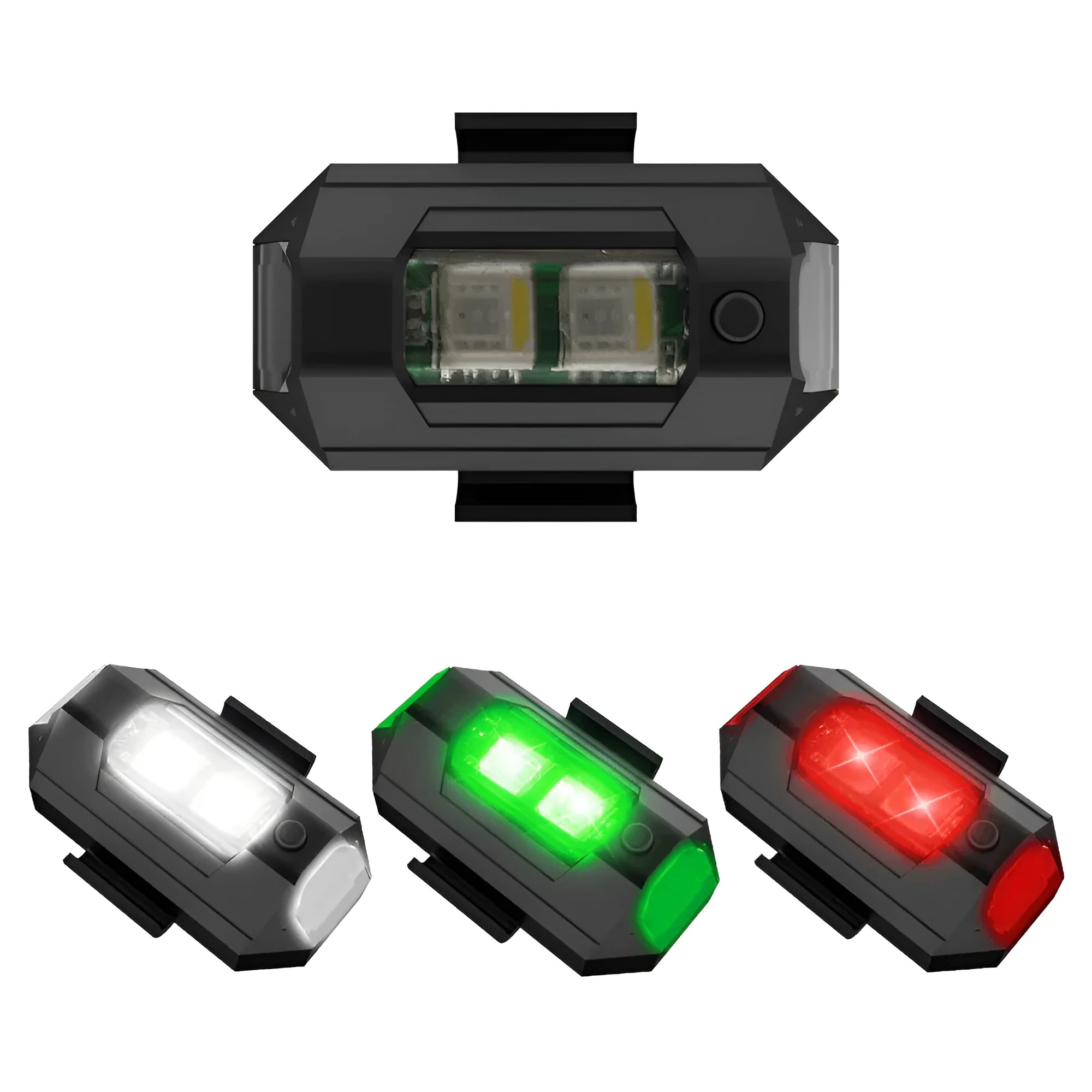 Drone signal light with RGB strobe function, Type-C charging cable, and universal mounting accessories