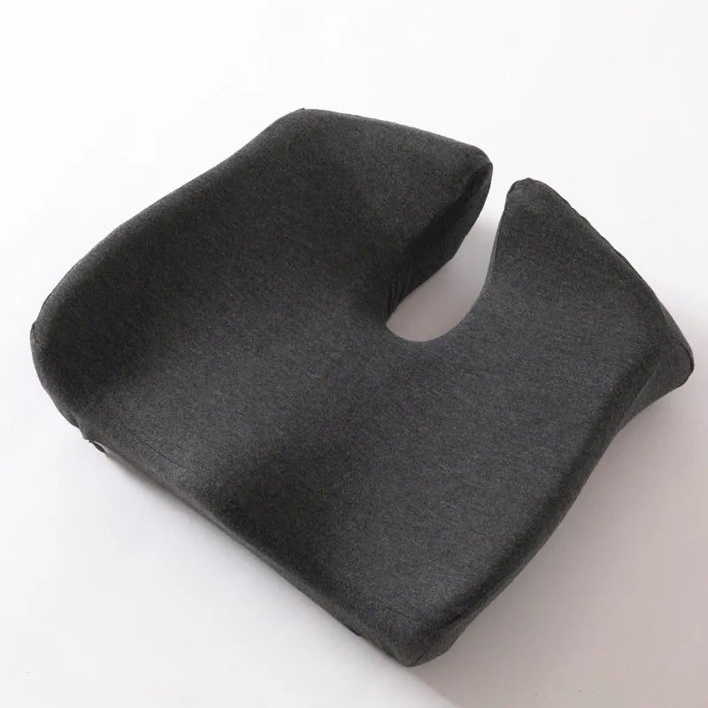 Memory foam office chair cushion shown in light grey colour with dimensions 36x40x11cm