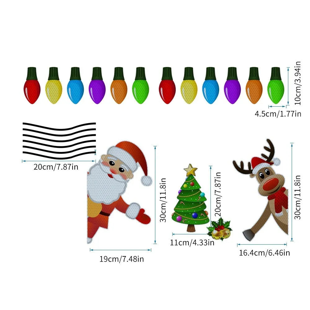 Medium Christmas elk reflective magnetic car decoration sticker in cartoon style.