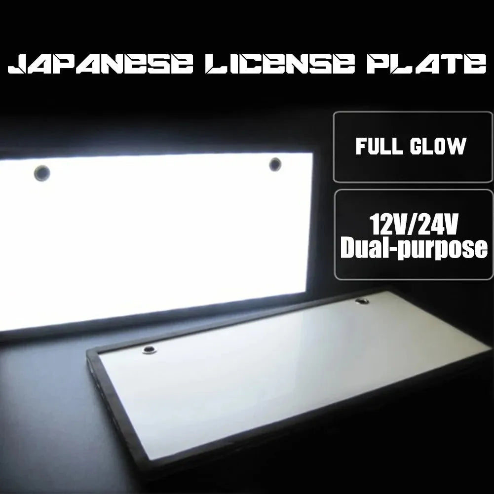 LED truck luminous license plate light set with two plastic housing units showing thin flat design