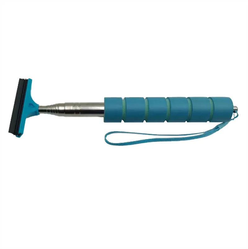 Retractable stainless steel car rearview mirror wiper extending to 100cm with rubber cleaning blade
