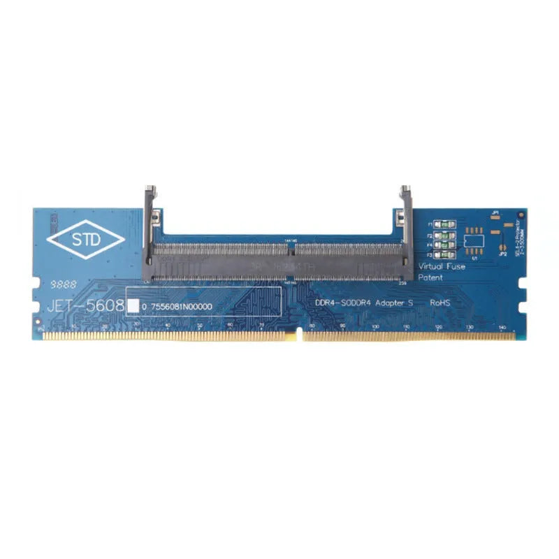 DDR4 laptop to desktop memory adaptor card with gold contacts in electrostatic bag