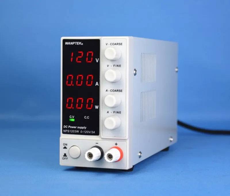 White S605W adjustable DC power supply unit for electronics repair with voltage and current dials
