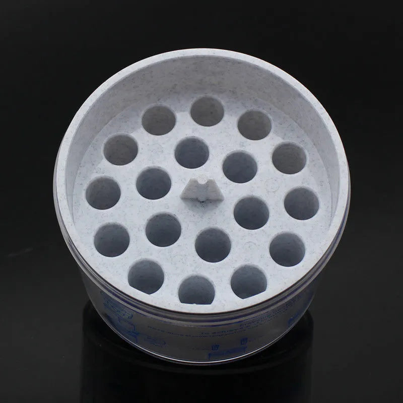 Orange and blue process cooling box for laboratory freezer cell recovery with metal plastic construction