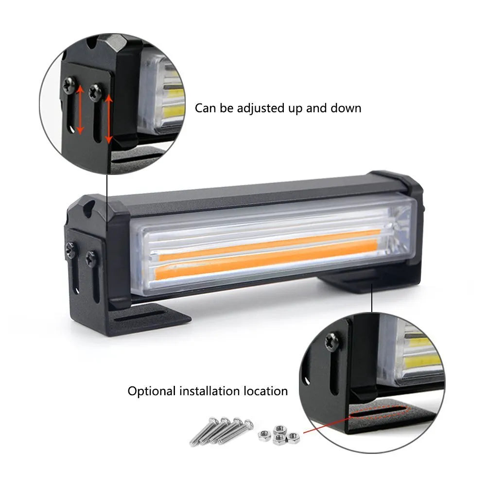 Yellow 208 model strobe warning light with aluminium alloy housing and COB LED light source