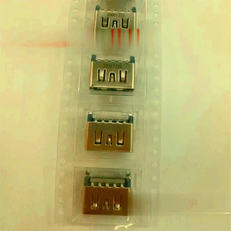 Silver HDMI interface host socket component for game console repair with connector pins