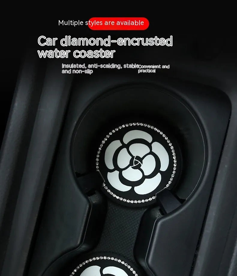 PVC car cup holder mat insert in choice of four patterns for door slot protection