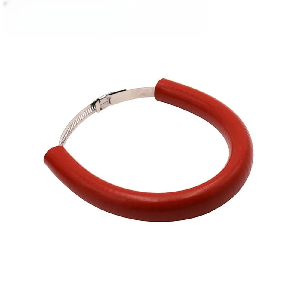 Universal motorcycle exhaust pipe gasket anti-drop ring in black, blue, and orange colours