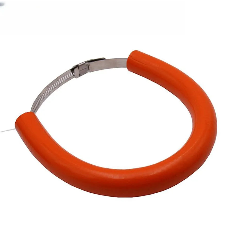 Universal motorcycle exhaust pipe gasket anti-drop ring in black, blue, and orange colours