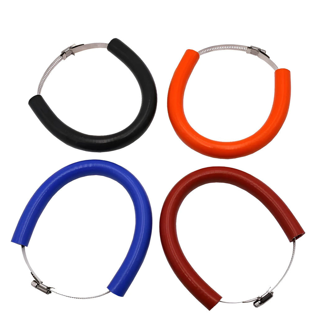 Universal motorcycle exhaust pipe gasket anti-drop ring in black, blue, and orange colours