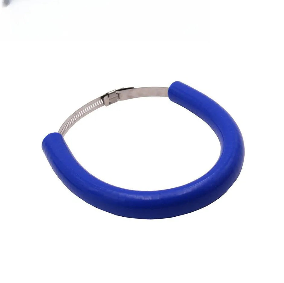 Universal motorcycle exhaust pipe gasket anti-drop ring in black, blue, and orange colours
