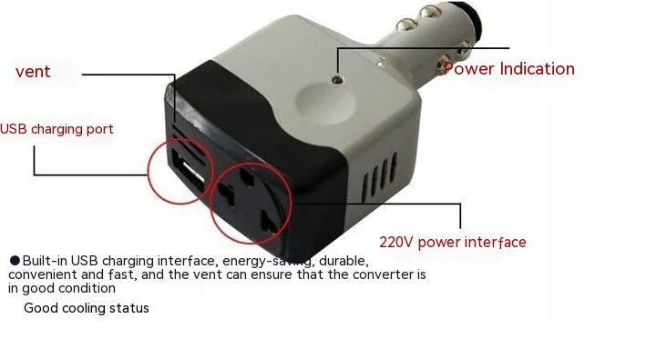 011C model car cigarette lighter to USB power adapter with wireless charging capability