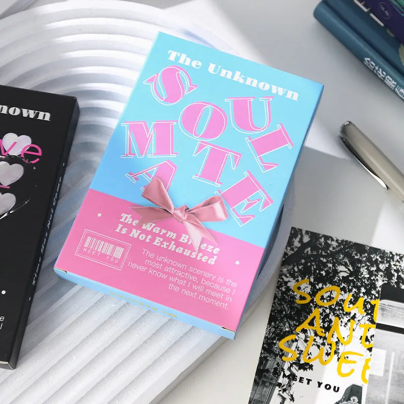 Boxed set of two fresh style printed postcards with Time Not Arrived and Warm Wind Not Exhausted designs.