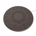 Square 25cm wireless phone charger with magic array light pattern on thin black ABS base