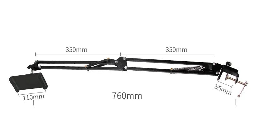 Adjustable phone tablet stand with 10cm base in black or white colour
